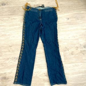 Vintage y2k Low rise lace up denim jeans